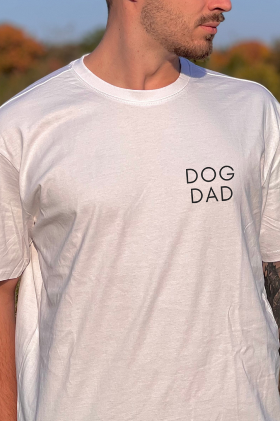 DOG DAD - bílé tričko - Velikost bílého trička (Oversize fit odlišný od klasické konfekce): XL
