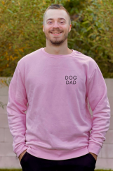 DOG DAD (světle růžová) - mikina