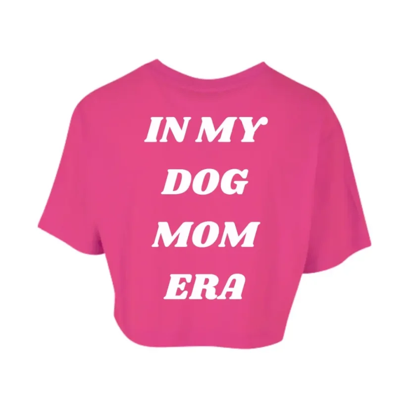 DOG MOM ERA - hot pink - Velikost crop topu (hot pink): S