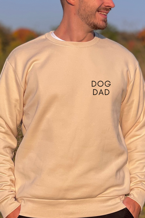 DOG DAD - béžová mikina - Velikost béžové mikiny: M