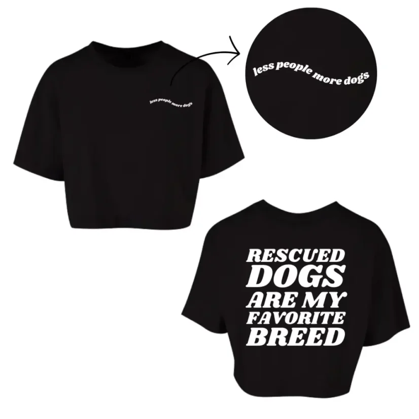 RESCUED DOGS - black - Velikost crop topu (black): L