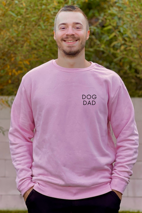 DOG DAD (světle růžová) - mikina - Velikost růžové mikiny: XL