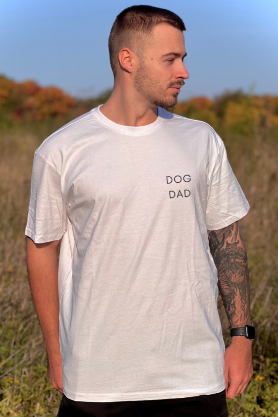 DOG DAD - bílé tričko - Velikost bílého trička (Oversize fit odlišný od klasické konfekce): XL