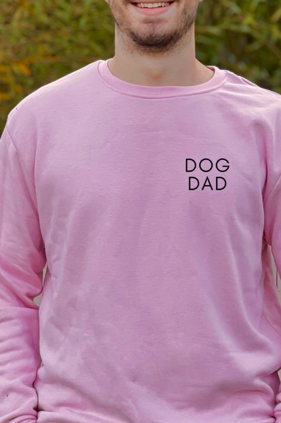 DOG DAD (světle růžová) - mikina - Velikost růžové mikiny: XS