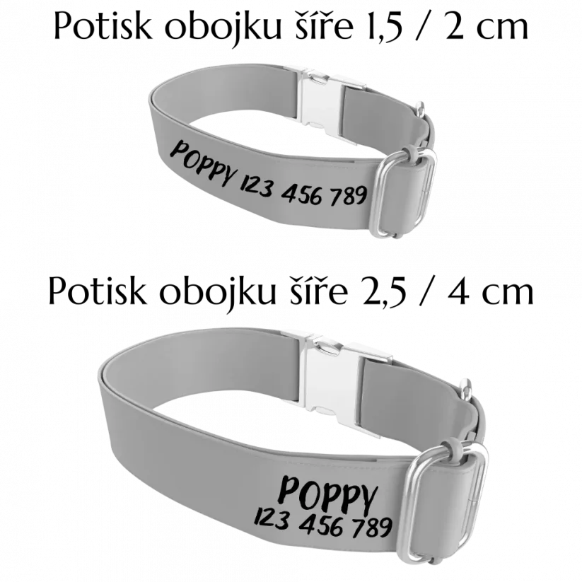 Poppy - obojek - Velikost obojku: Šířka 4 cm, obvod 37 cm - 60 cm