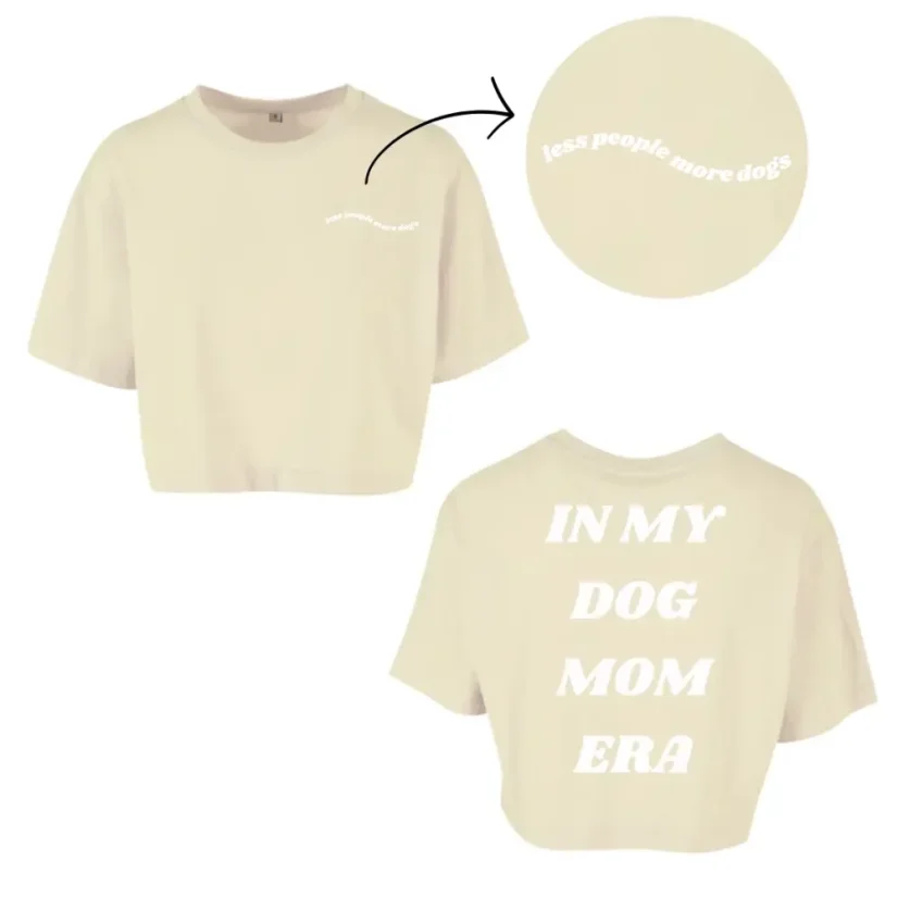 DOG MOM ERA - beige - Velikost crop topu (beige): XS