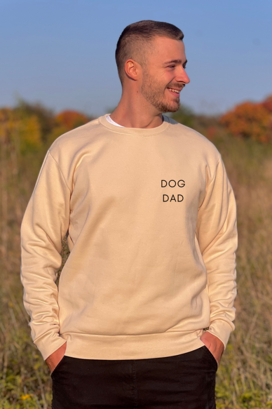DOG DAD - béžová mikina - Velikost béžové mikiny: XL