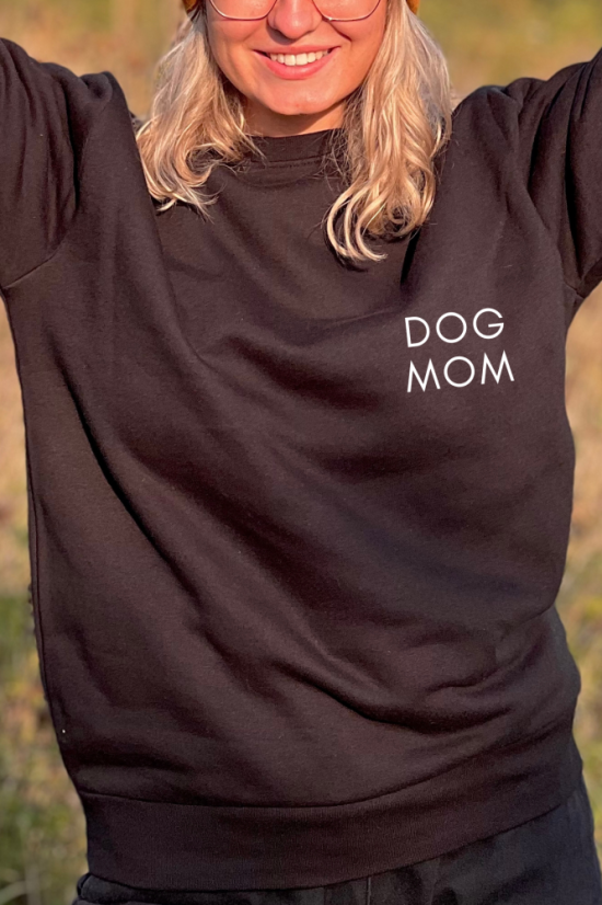 DOG MOM - černá mikina - Velikost černé mikiny: M